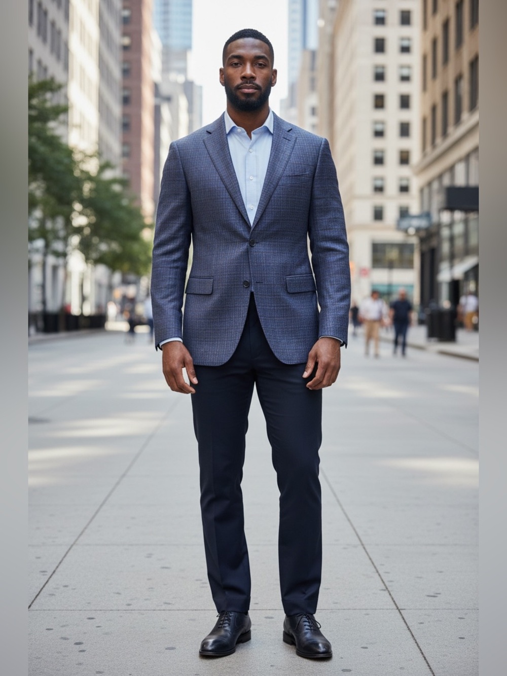 Peter Millar Blue and Brown Plaid Sports Coat Blazer